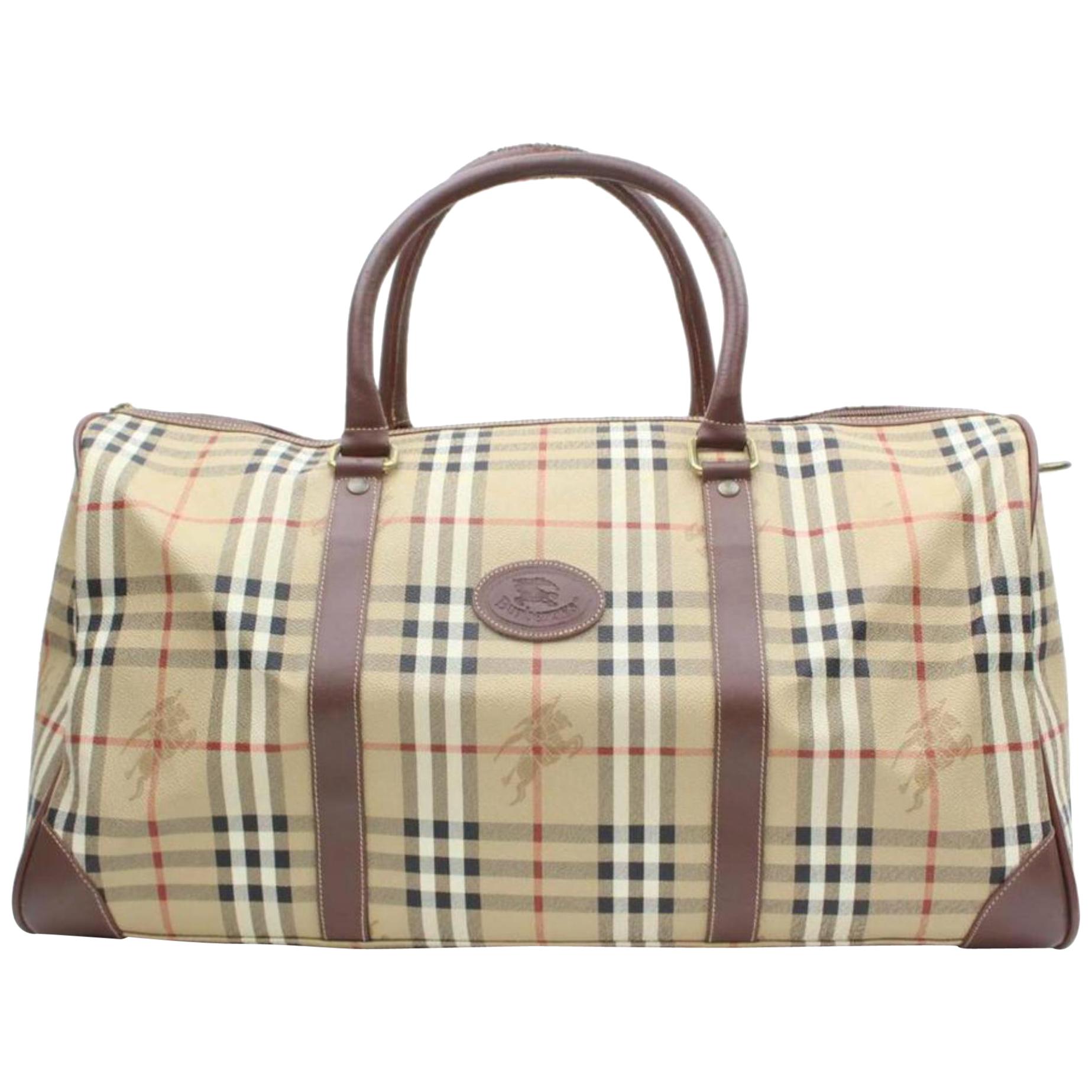 Burberry Beige Nova Check Boston Duffle Bag with Strap 42b324s For Sale at  1stDibs