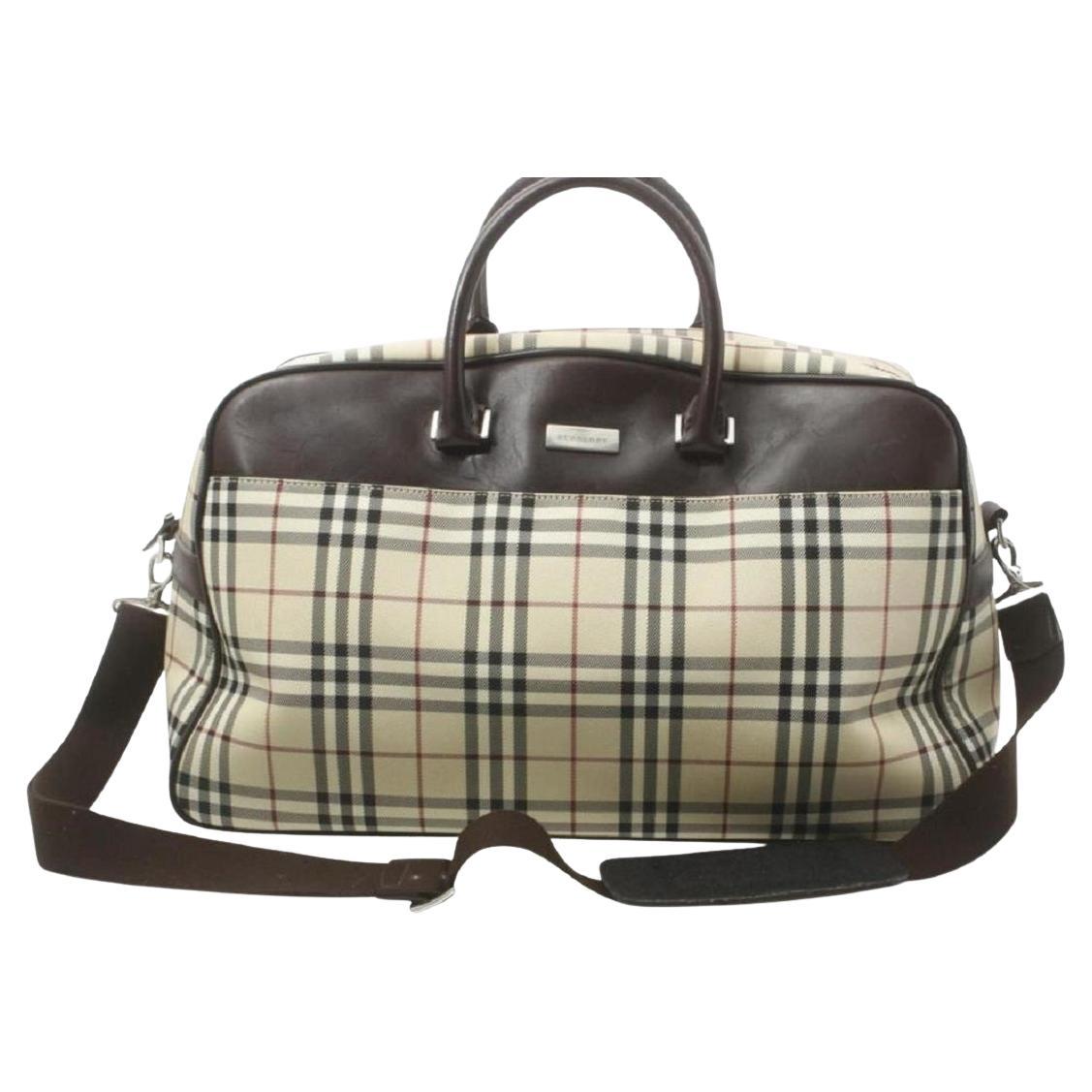 Burberry  Nova Check Boston Duffle with Strap 860789 For Sale