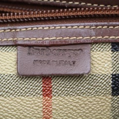 Burberry Nova Check Boston Duffle with Strap 869091 Beige Coated Canvas Weekend/