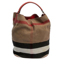 Burberry Nova Check Canvas and Leather Medium Ashby Hobo