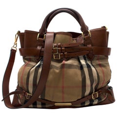 Burberry Nova Check Canvas & Leather Large Tote Bag