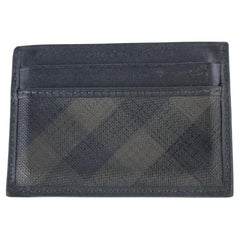 Vintage BURBERRY Nova Check Card Holder Wallet Case Black 13BUJ930
