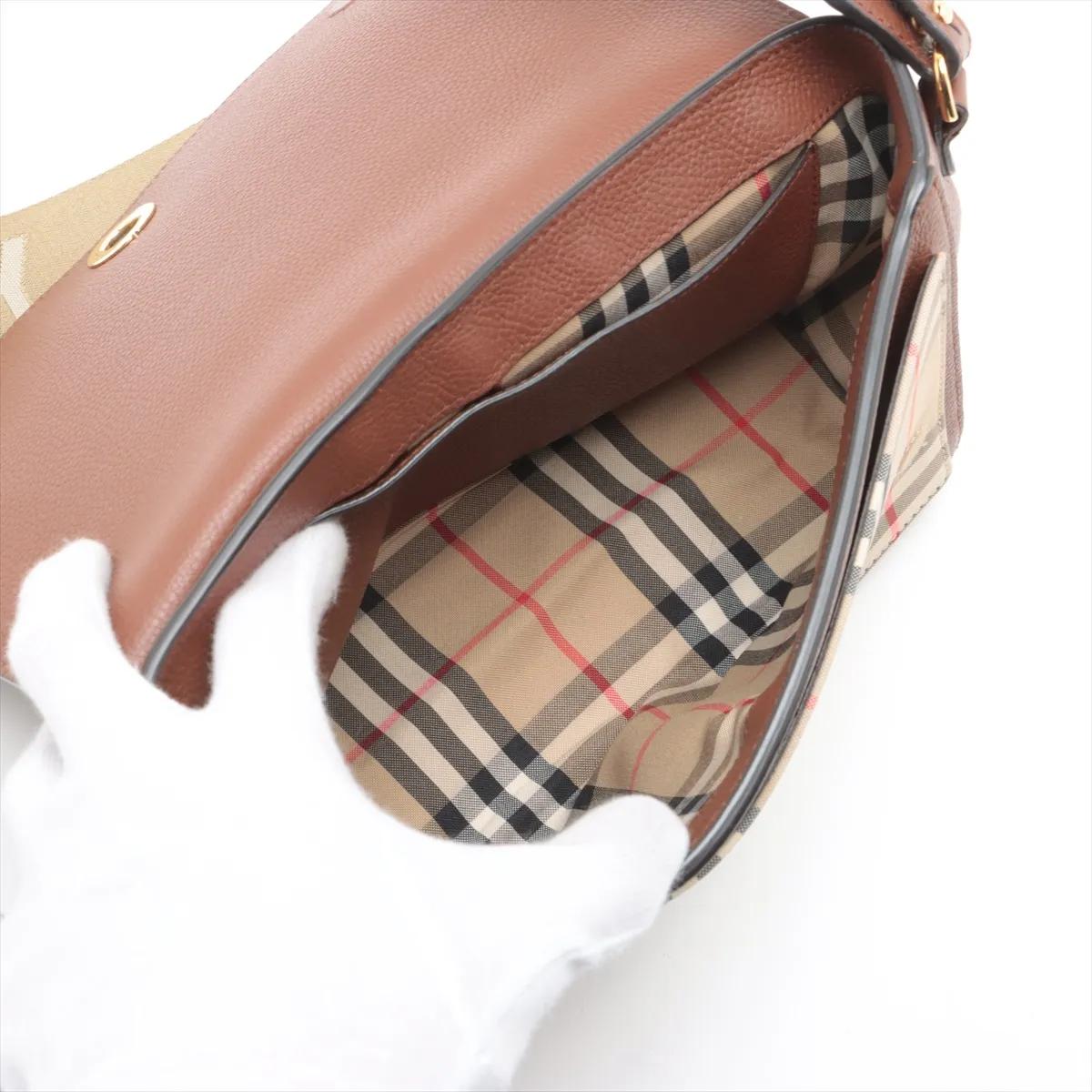 Burberry Nova Check Hampshire Shoulder Bag Brown en vente 2