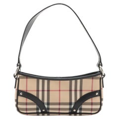 Burberry Nova Check Baguette in pelle Beige×Nero