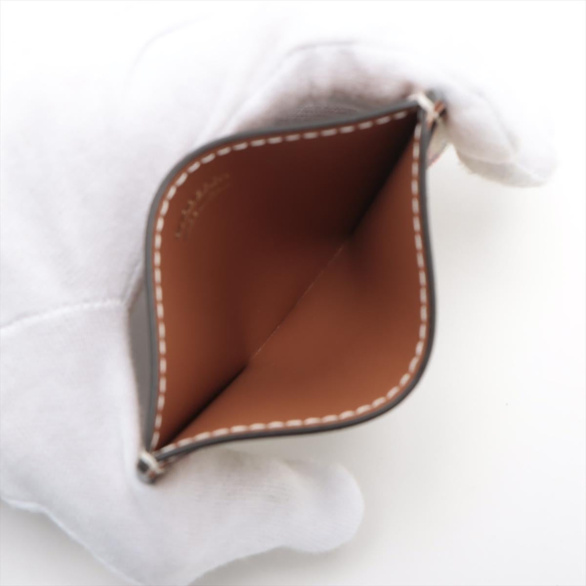 Women's Burberry Nova Check Leather Card Case Beige×Brown