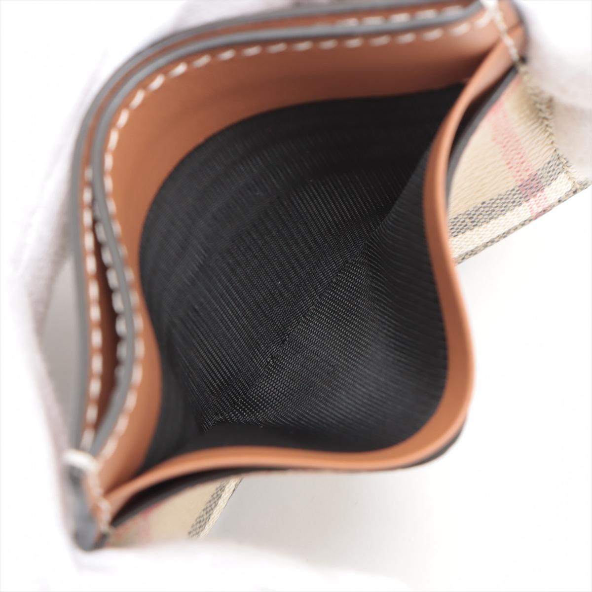 Burberry Nova Check Leather Card Case Beige×Brown 1