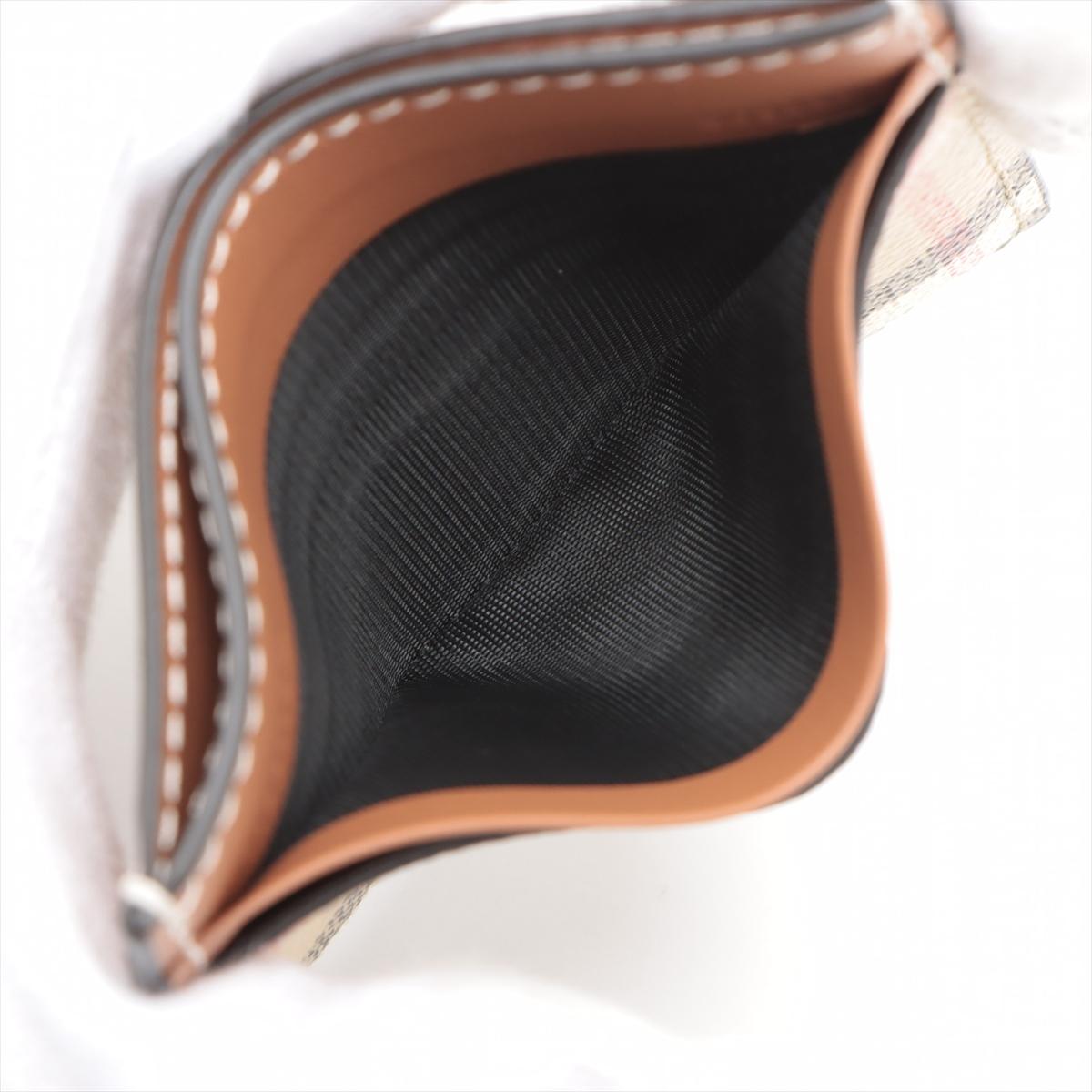 Burberry Nova Check Leather Card Case Beige×Brown 2