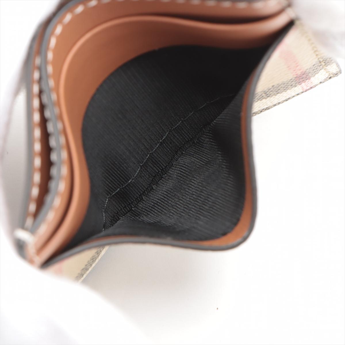 Burberry Nova Check Leather Card Case Beige×Brown 4
