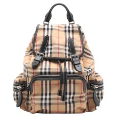 Burberry Nova Check Nylon Leather Rucksack Bag Beige