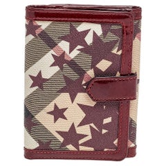 Burberry Nova Check Stars Printed Coated Canvas And Leather Compact Wallet