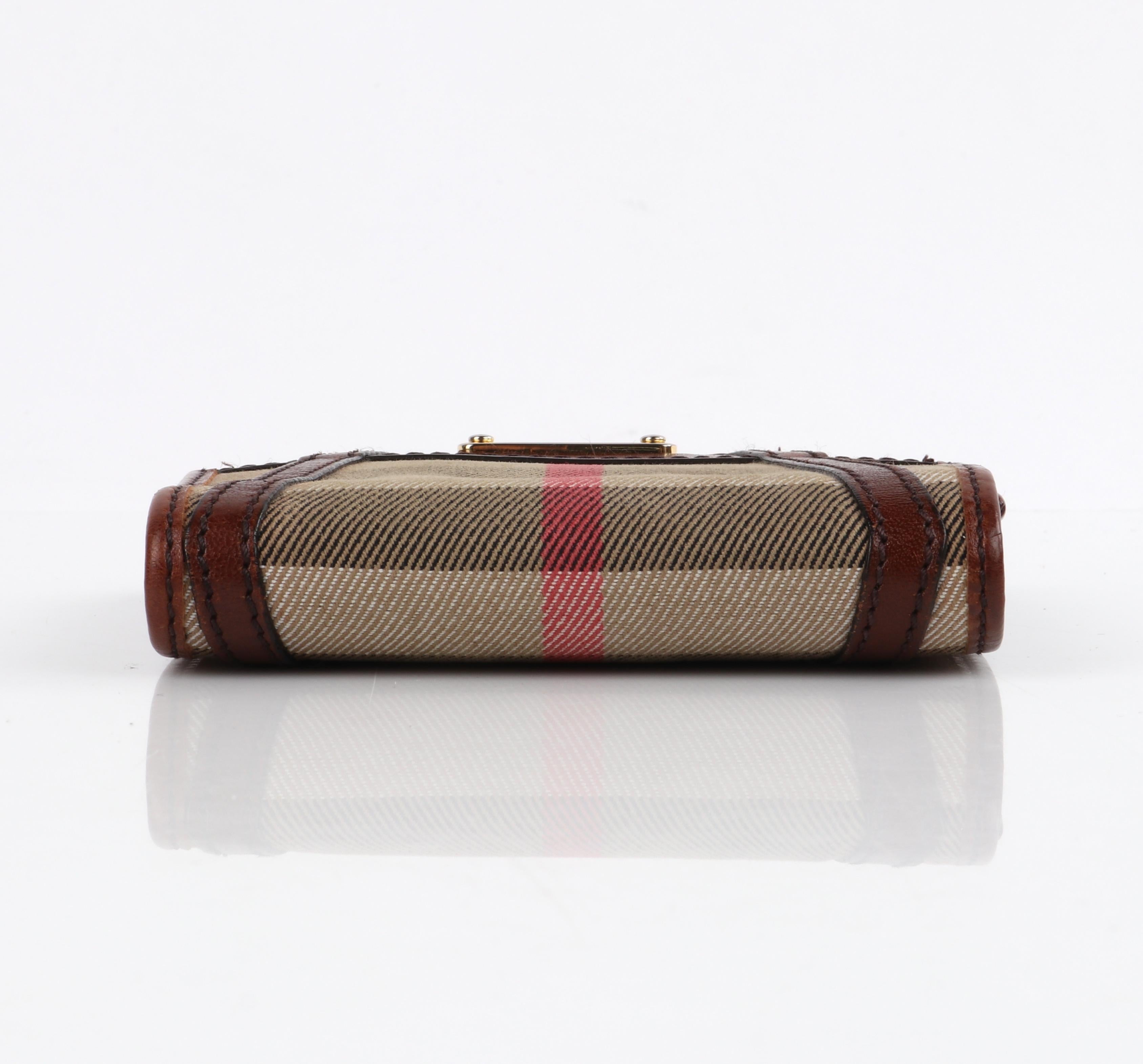Women's or Men's BURBERRY Nova Check Tartan Leather Trifold Square Compact Wallet