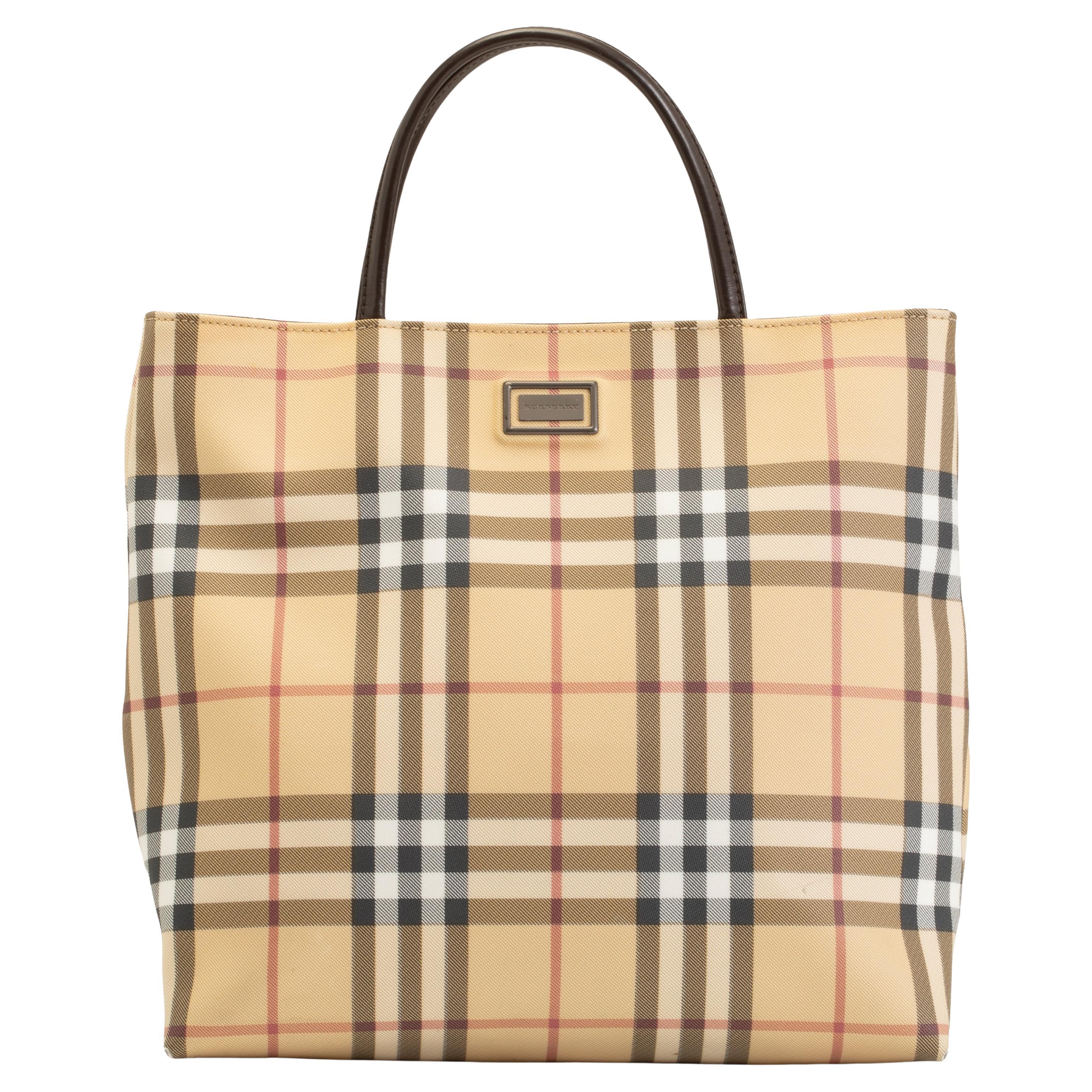 Burberry Nova Check Tote Bag With Burberry Dust Bag For Sale