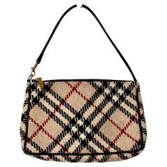 Burberry Nova Check Wool Mini Shoulder Bag circa Y2K