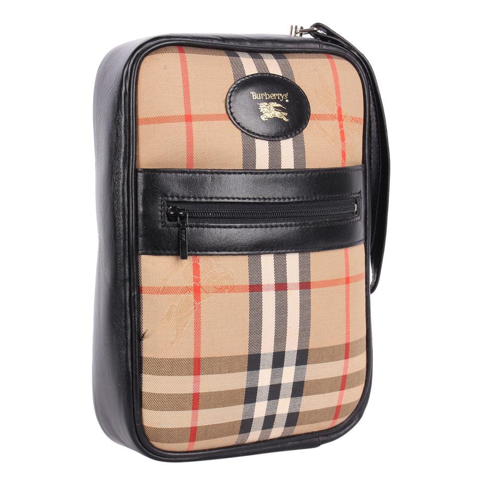 Beige Burberry Nova Check Wristlet