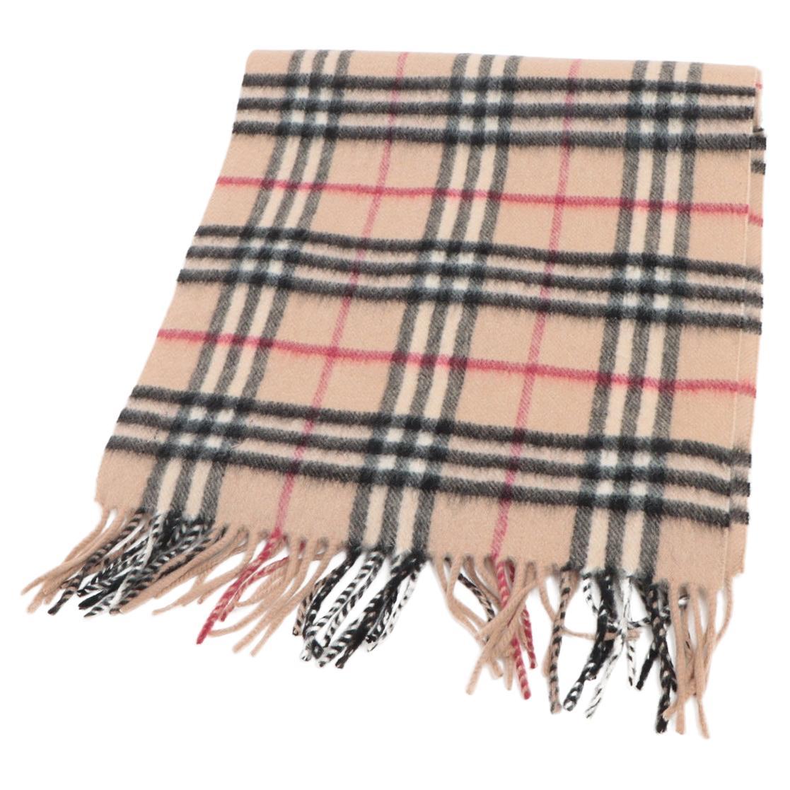 Burberry Novacheck Bufanda Cachemira Beige en venta en 1stDibs
