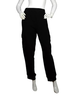 Burberry NWT '19 Black Pocket Detail Cotton Jersey Trackpants Unisex Sz L