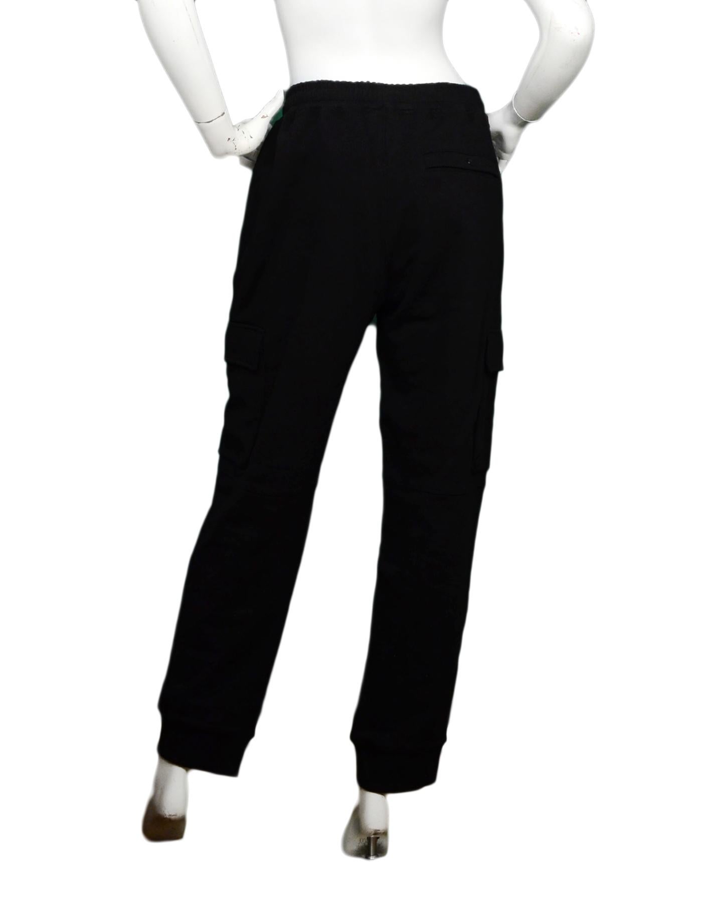 Burberry NWT '19 Black Pocket Detail Cotton Jersey Trackpants Unisex Sz L (Schwarz)
