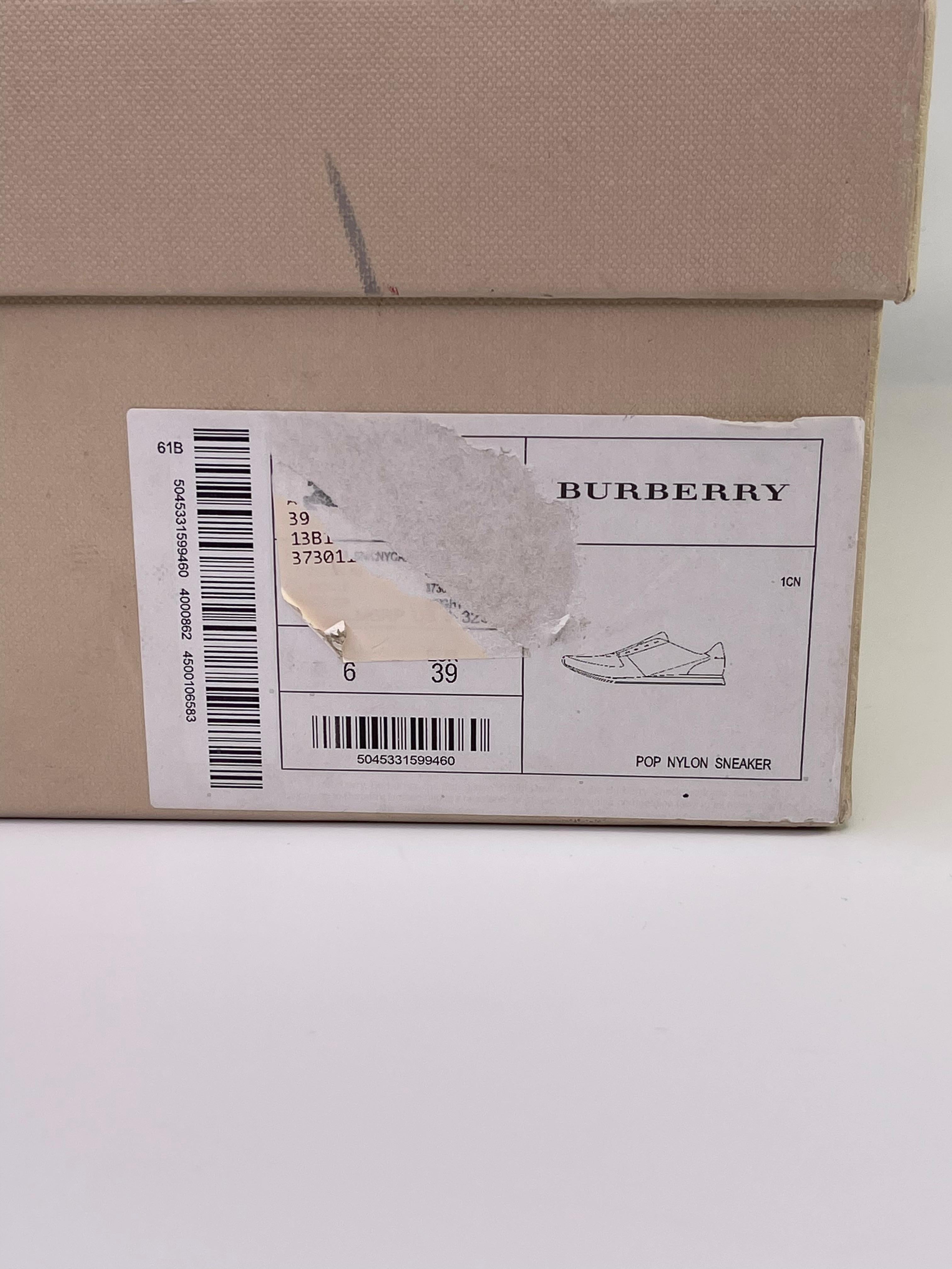 Women's Burberry Nylon Suede Pop Sneakers Womens (39 EU) For Sale