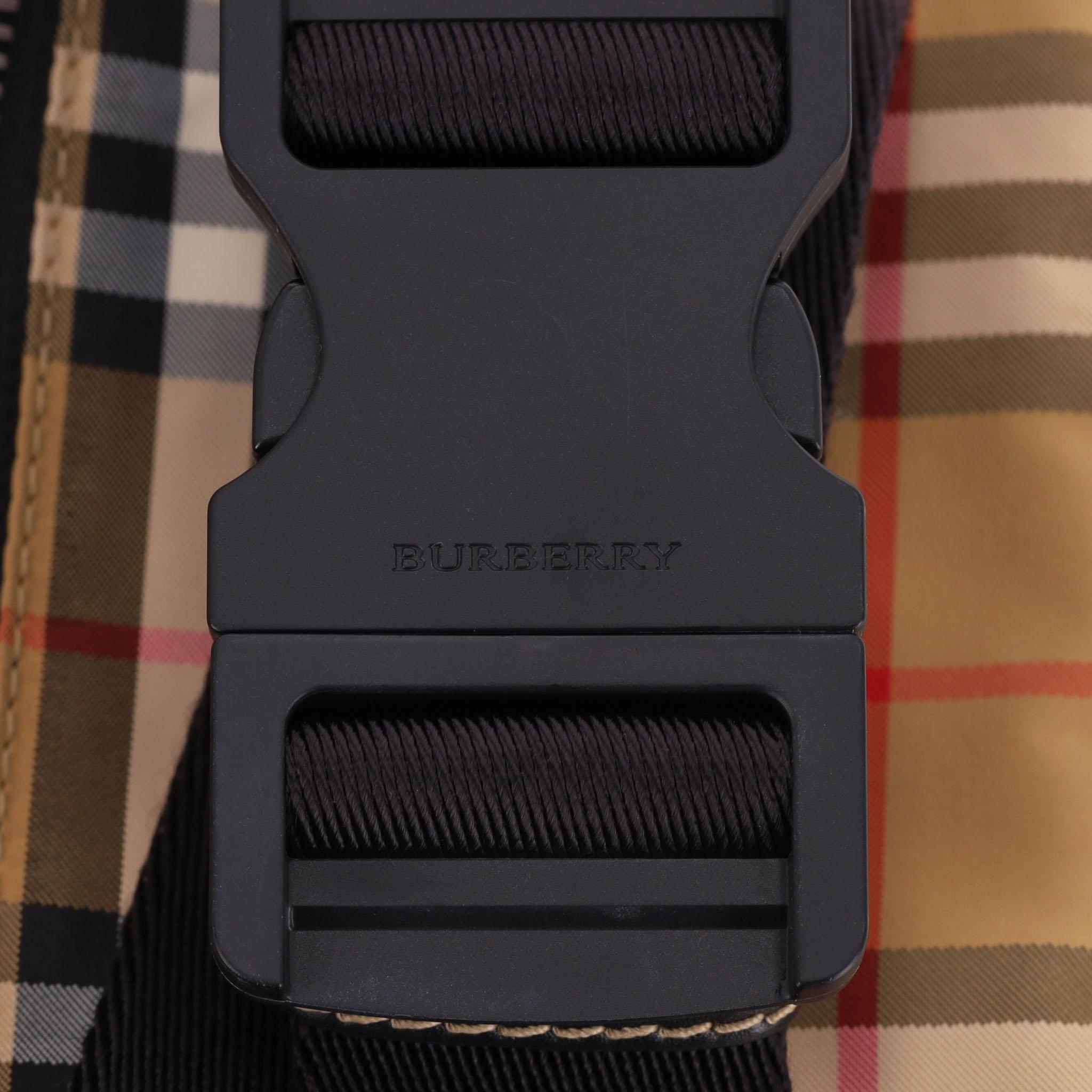 Burberry Nylon Vintage Check Belt Bag For Sale 3