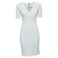 Burberry Off White Knit Flared Short Dress S