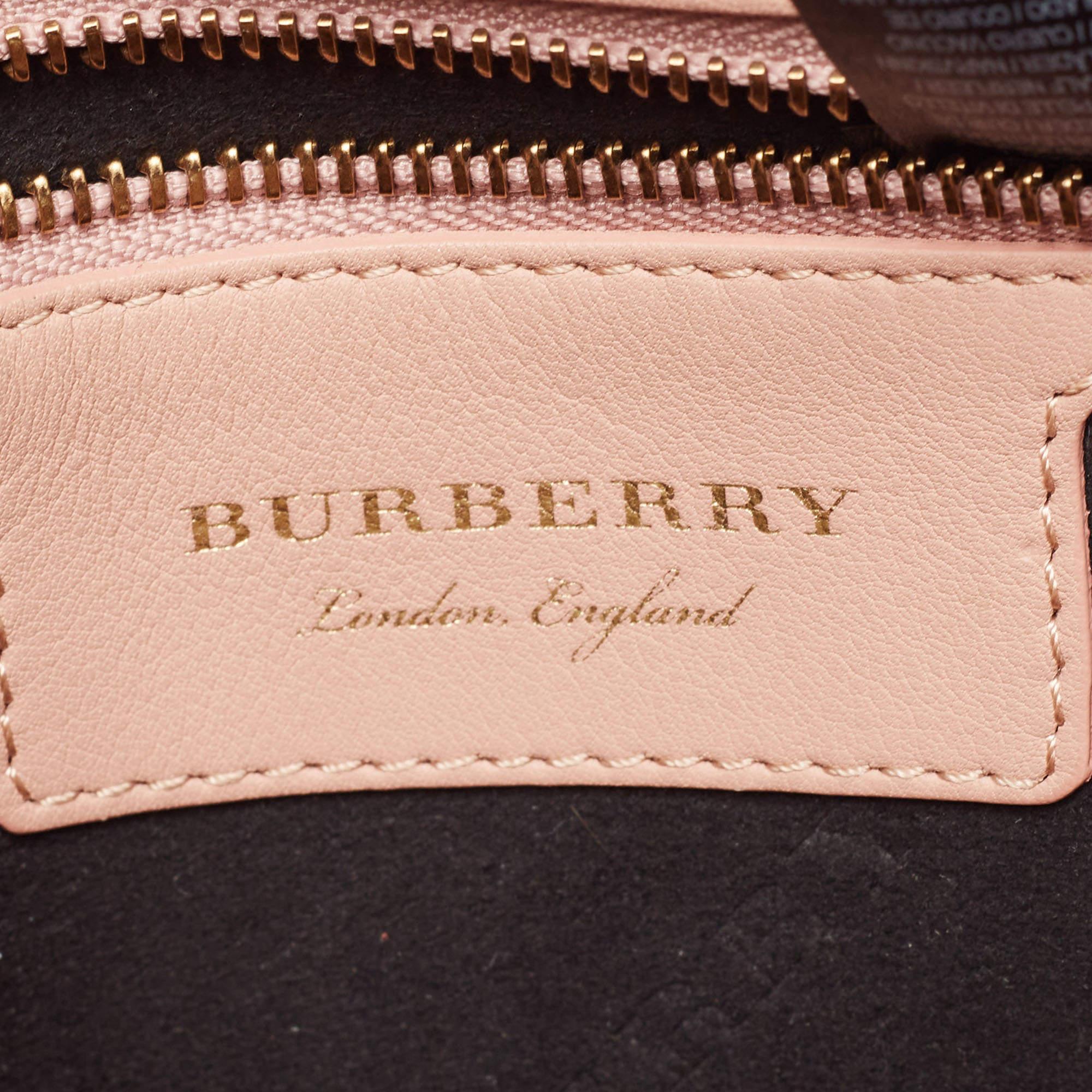 Burberry Old Rose Leather Small DK88 Top Handle Bag For Sale 9