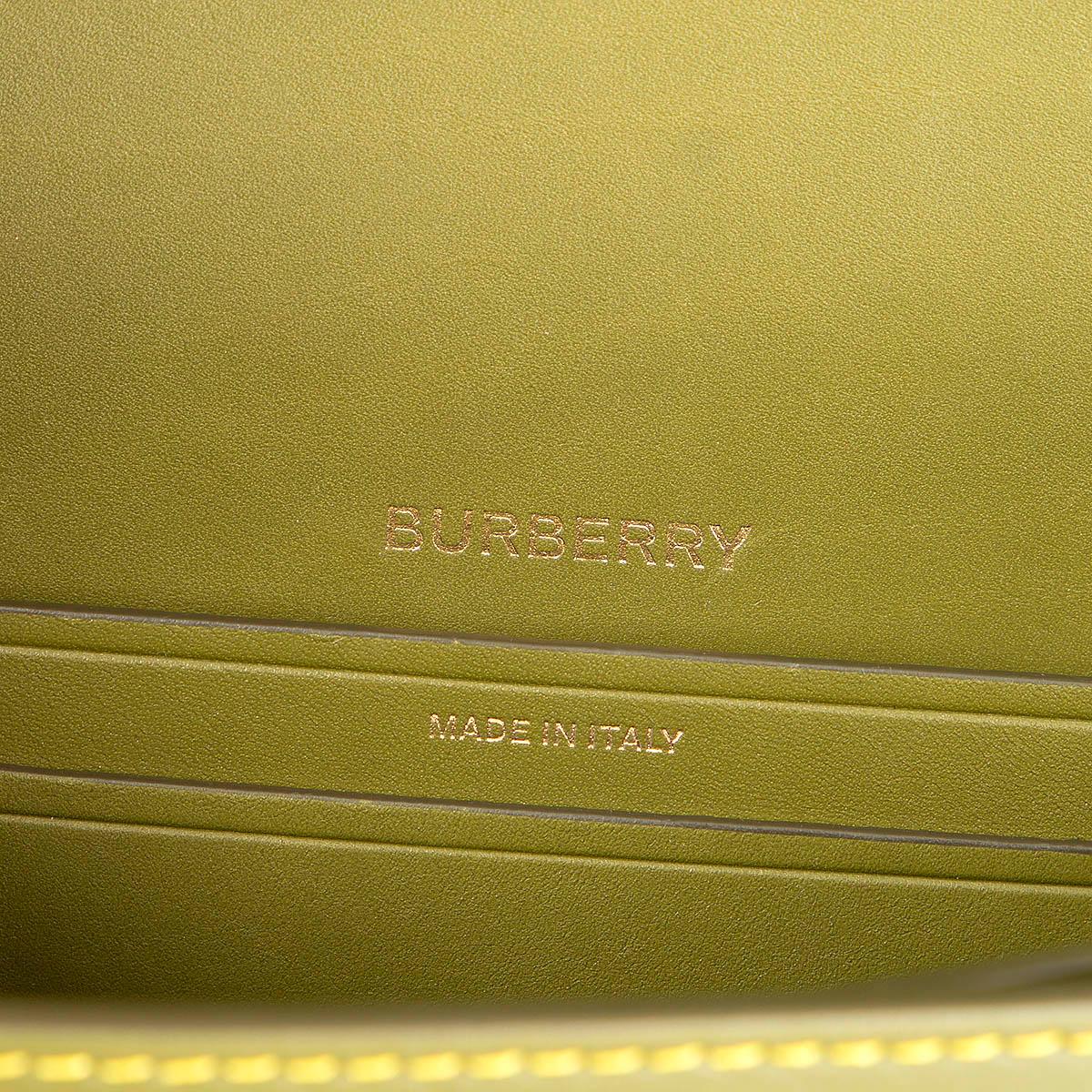Brown BURBERRY olive green leather OLYMPIA SMALL Shoulder Bag For Sale