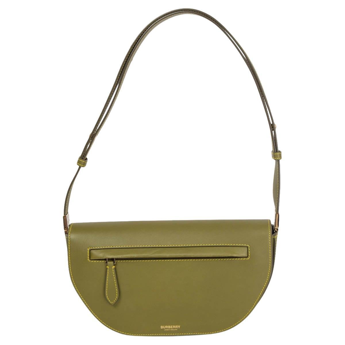 BURBERRY olive green leather OLYMPIA SMALL Shoulder Bag