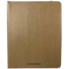 BURBERRY Olive Pebble Grain Leather iPad Case