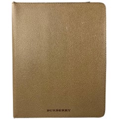 BURBERRY Olive Pebble Grain Leather iPad Case