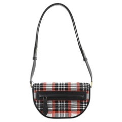 Burberry Olympia Bag Knitted Tartan and Leather Mini