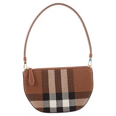 Burberry Olympia Pouch Shoulder Bag Knitted Check
