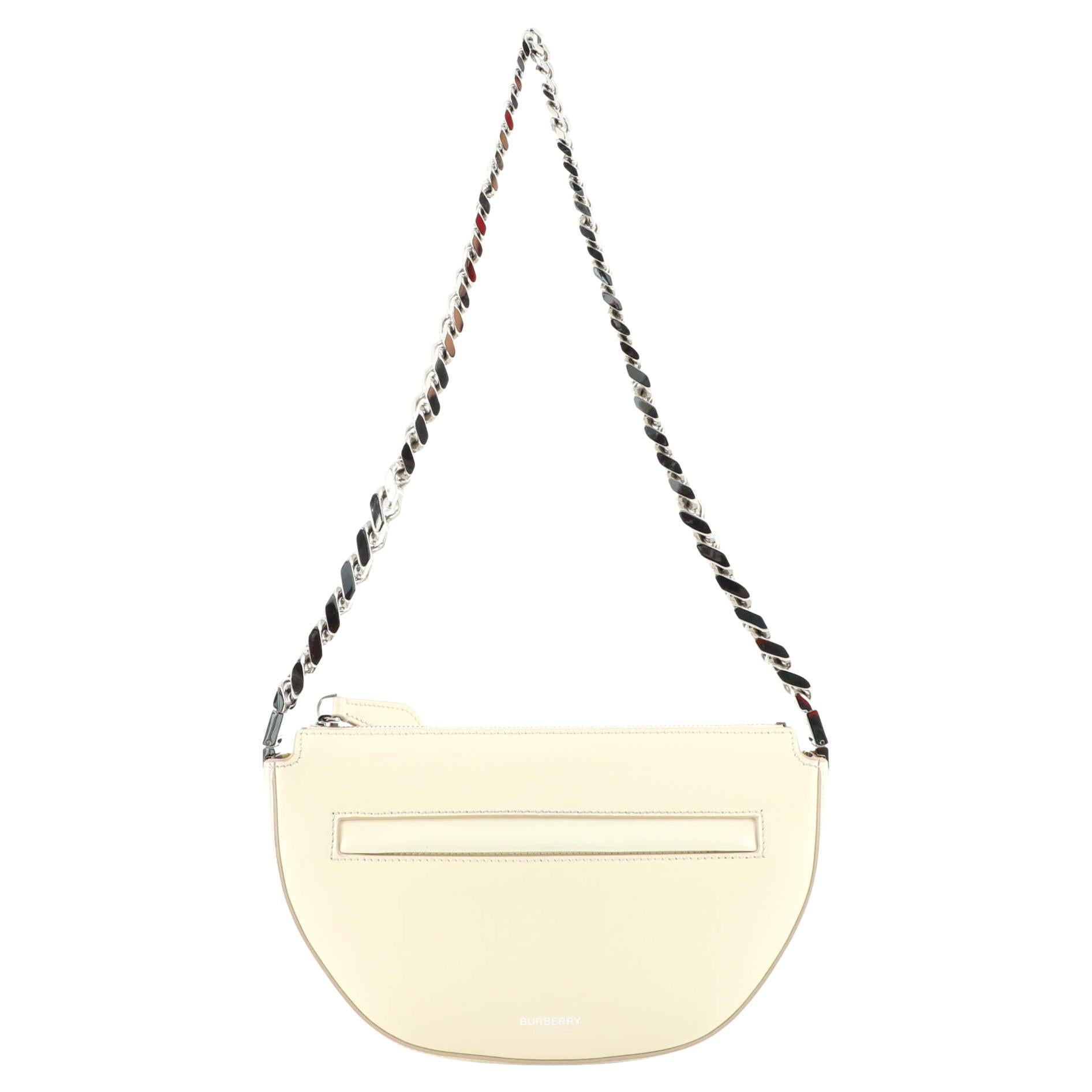 Burberry Olympia Zip Chain Shoulder Bag Leather Mini