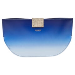 Used Burberry Ombre Blue Leather Olympia Crystals Clutch