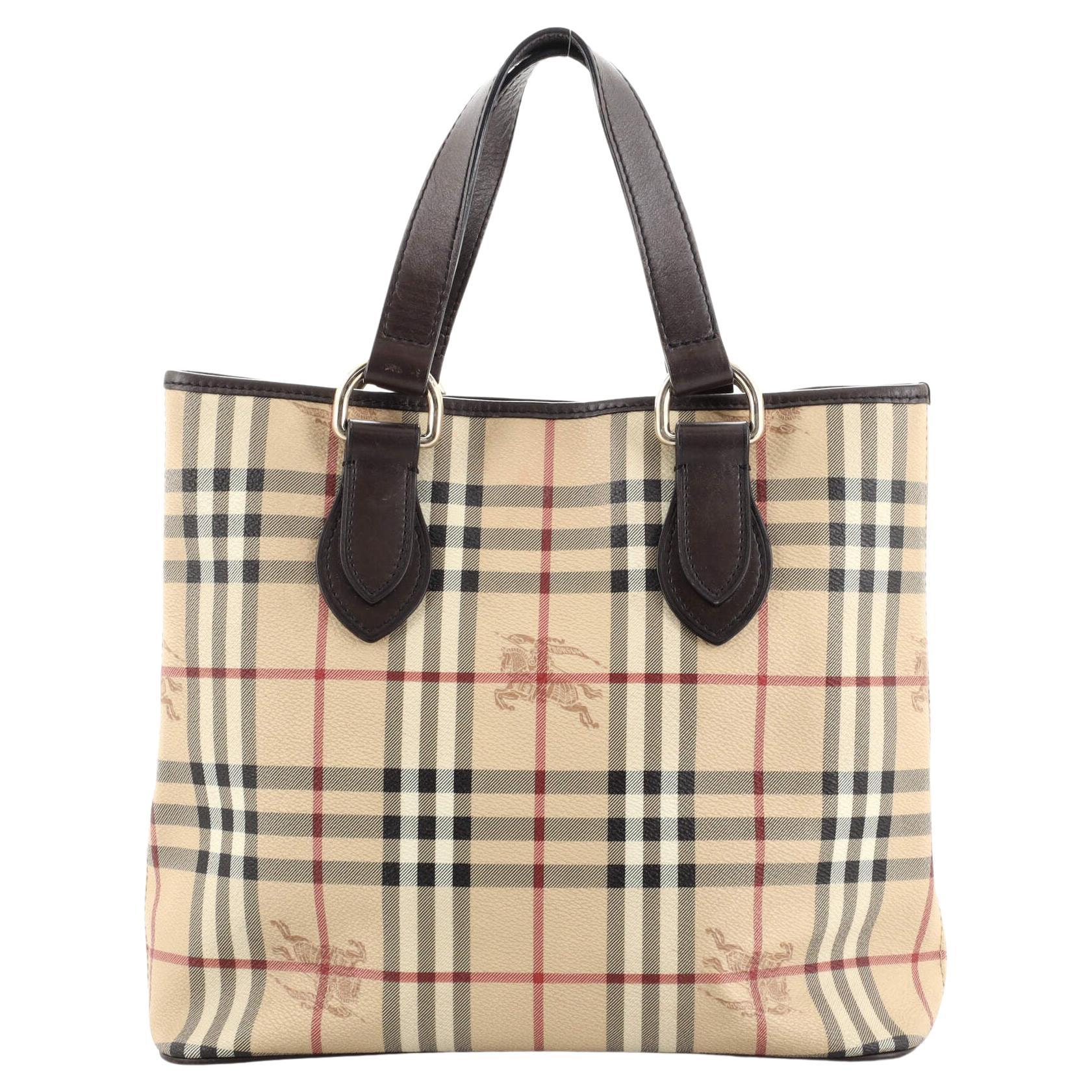 Burberry Onslow Tote Haymarket Coated Canvas Small at 1stDibs