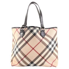Burberry Open Shopping Tote Nova Check Coated Canvas Large