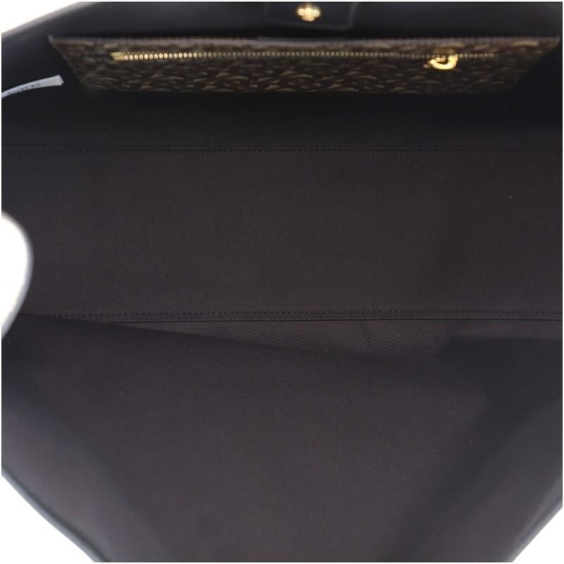 Black Burberry Open Tote Monogram E-Canvas Large