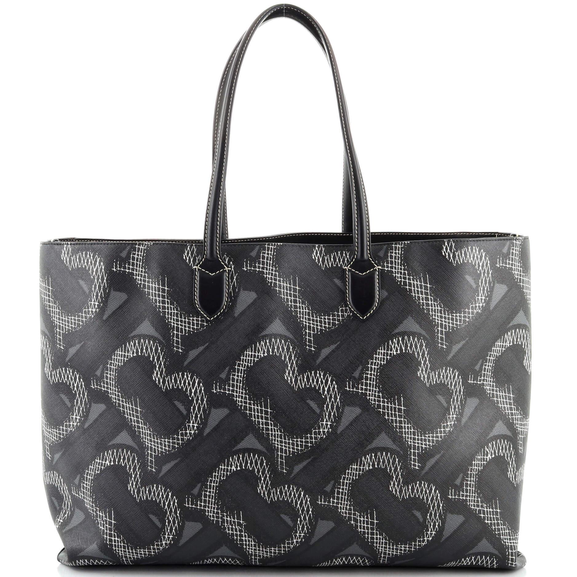 Burberry Open Tote Summer Monogram E-Canvas Large In Good Condition In NY, NY