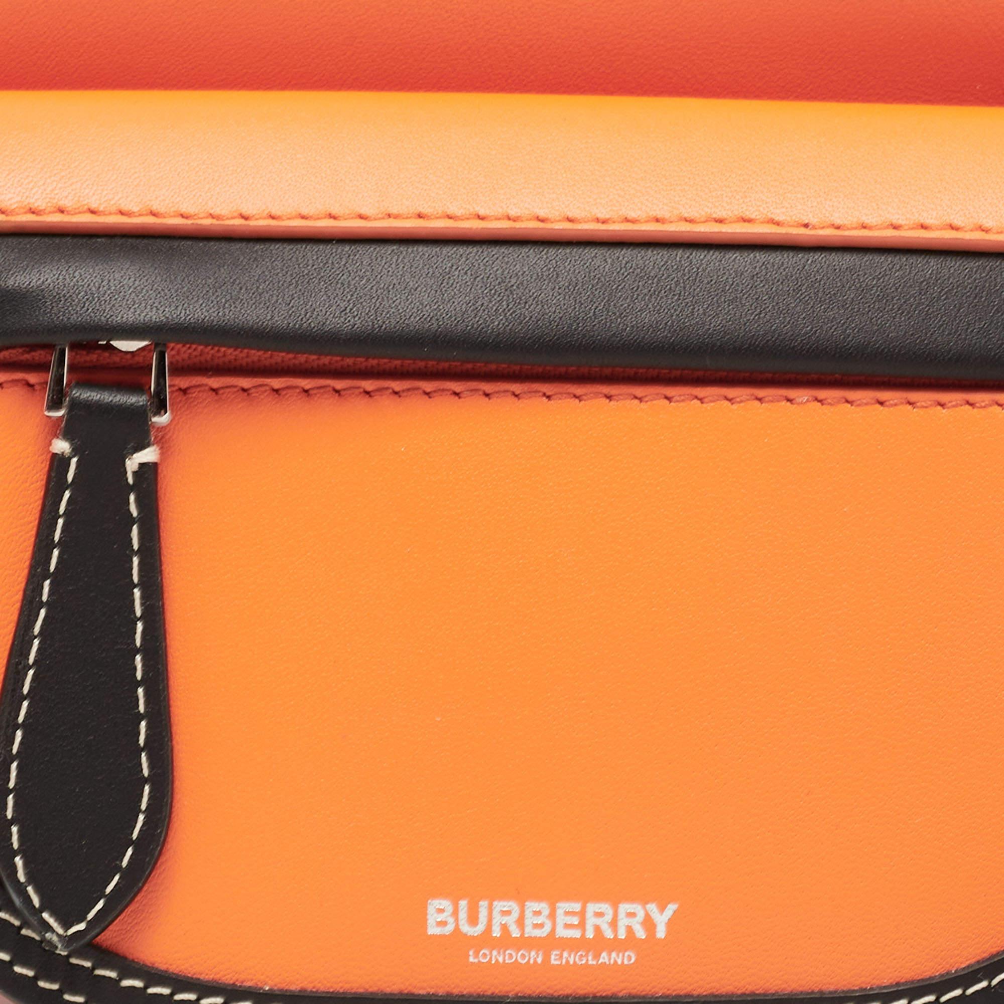 Burberry Orange/Black Leather Mini Double Olympia Bag 6