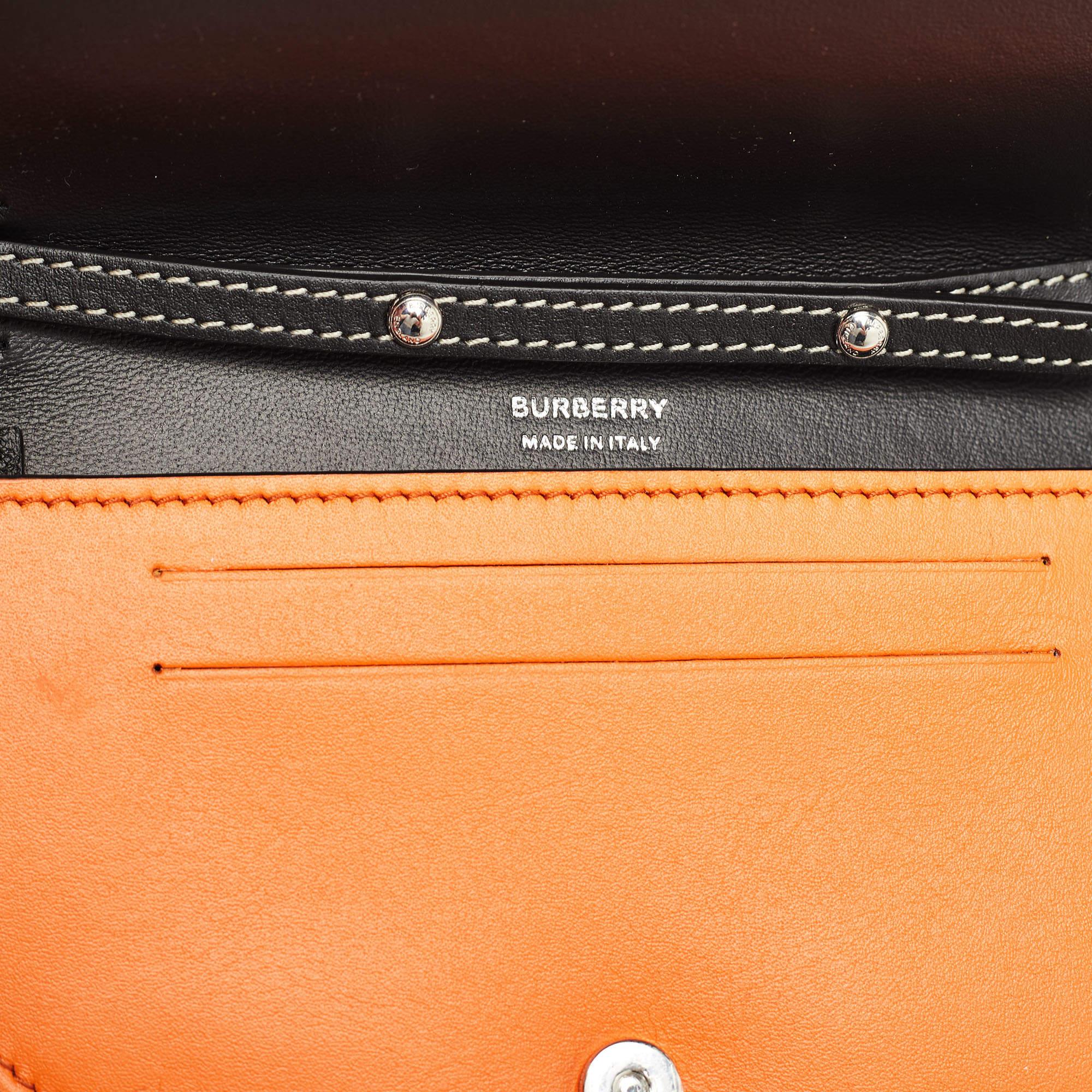 Burberry - Mini sac Olympia double en cuir orange/noir 1