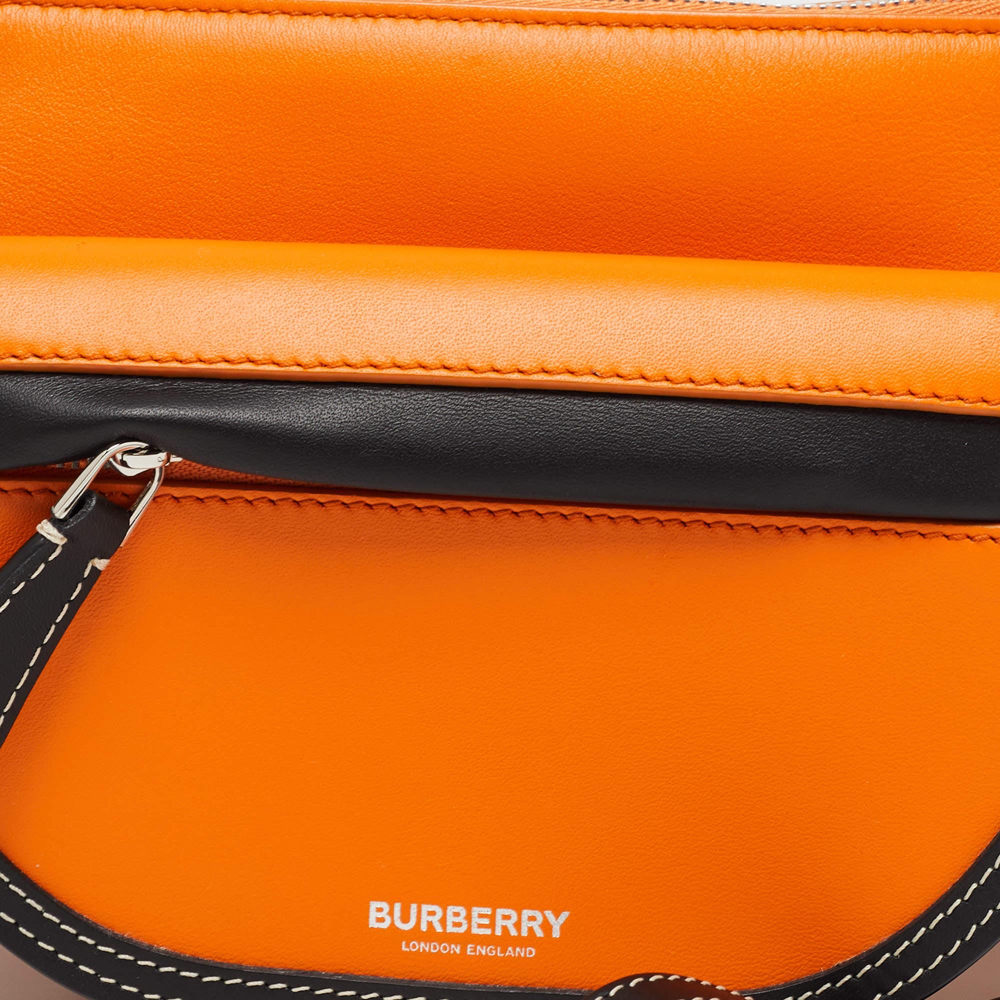 Burberry Orange/Black Leather Mini Double Olympia Bag 3