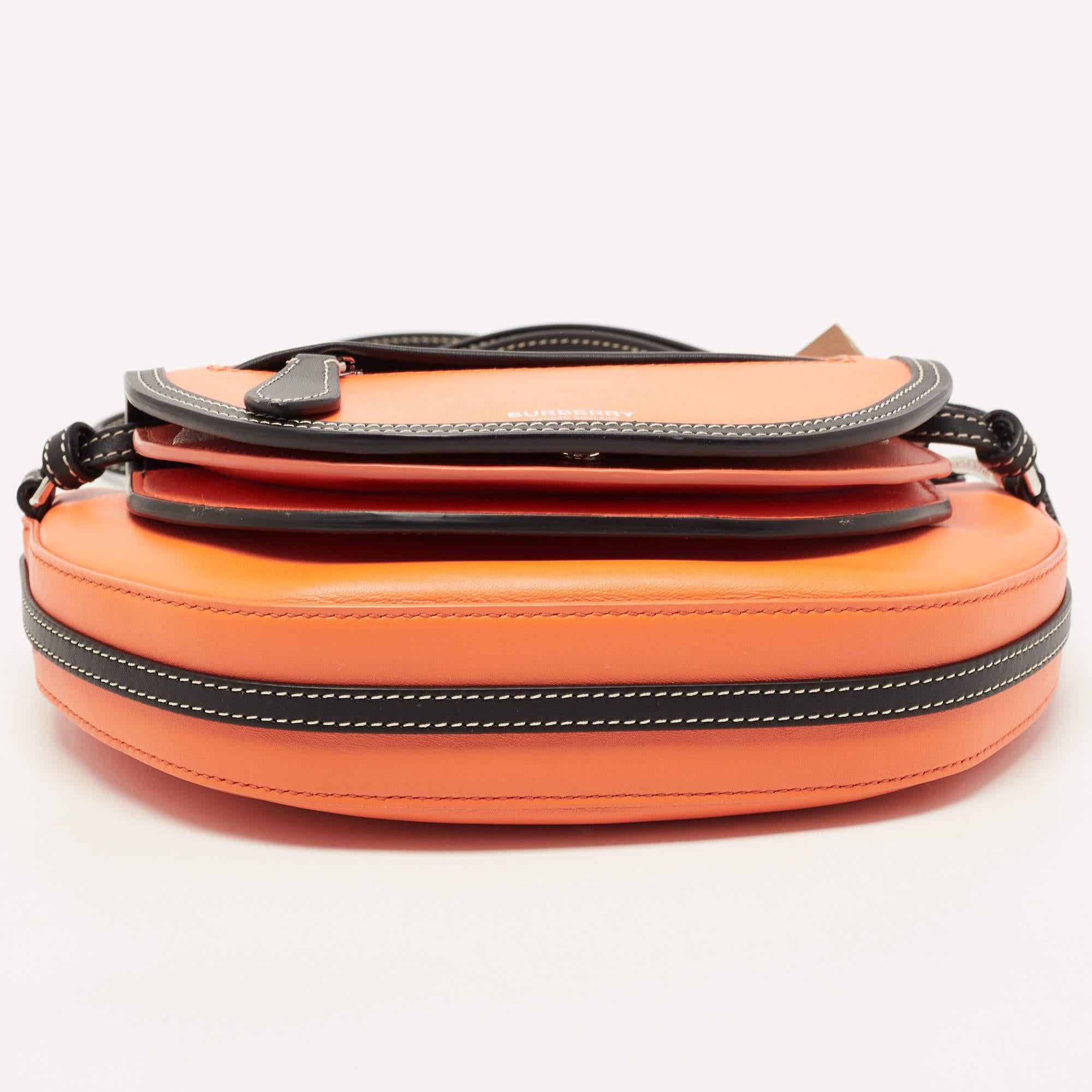 Burberry Orange/Black Leather Mini Double Olympia Bag 4