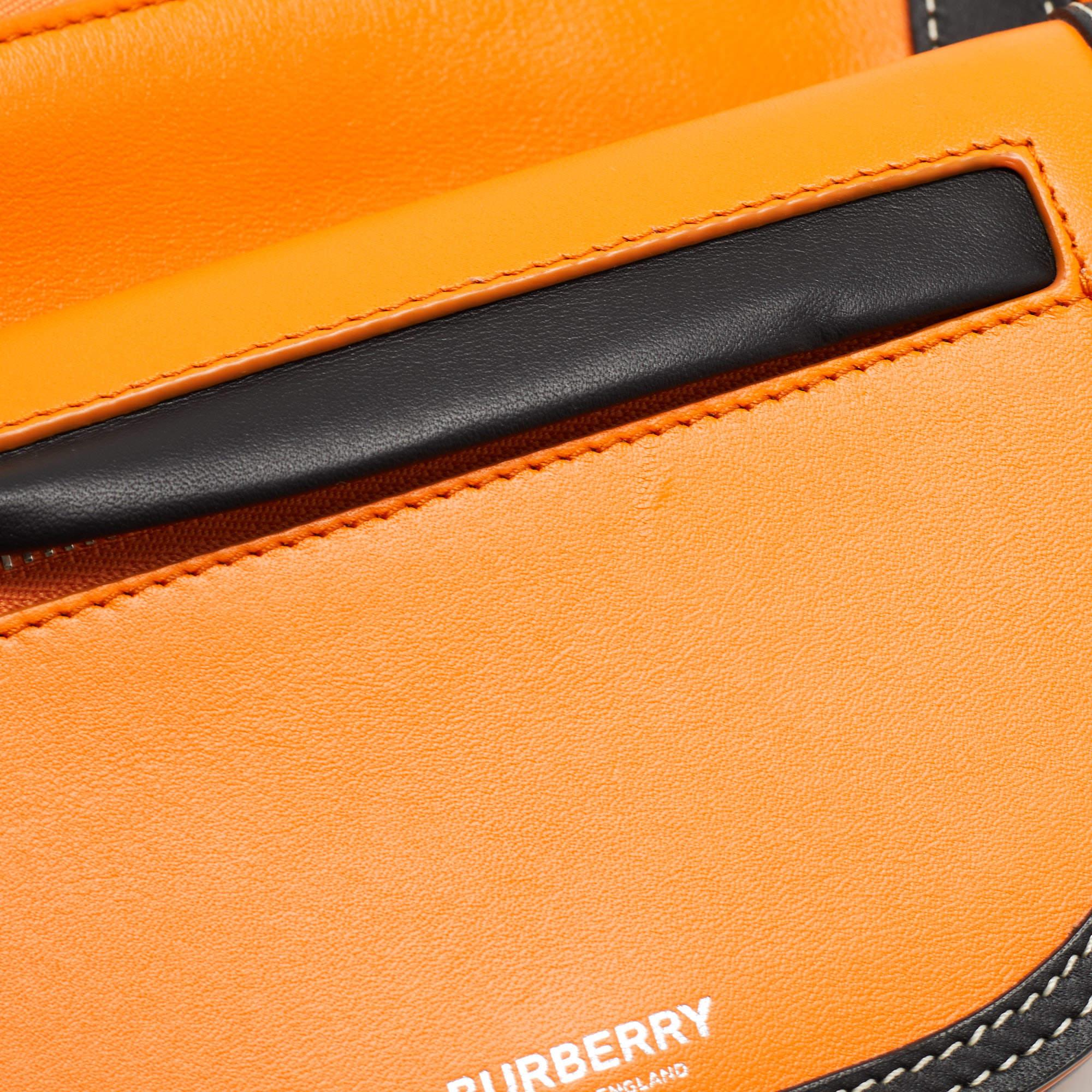 Burberry Orange/Black Leather Mini Double Olympia Bag 4