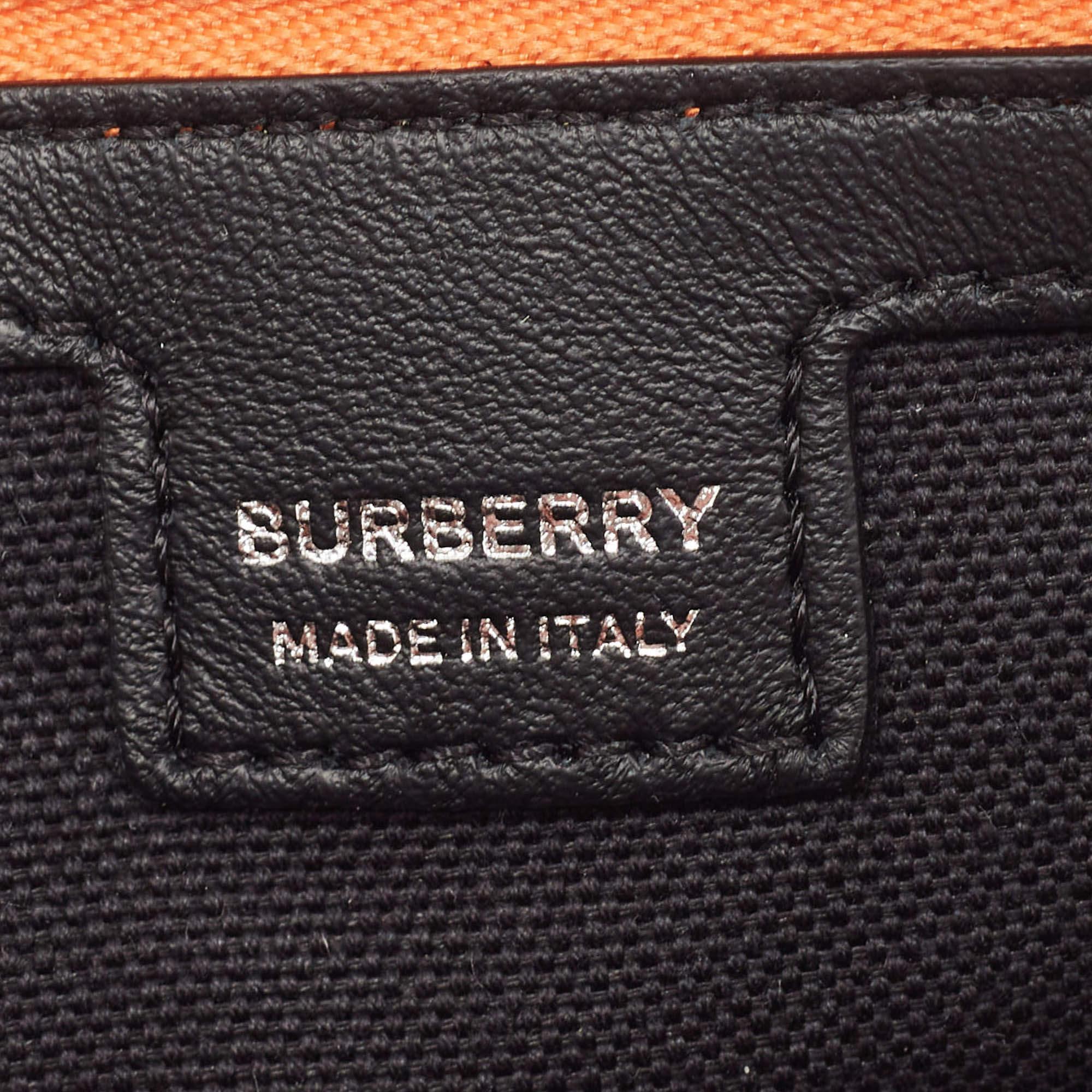 Burberry - Mini sac Olympia double en cuir orange/noir en vente 5
