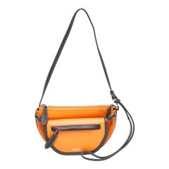 Burberry Orange/Black Leather Mini Double Olympia Bag