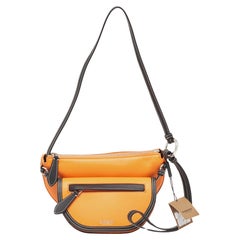 Burberry Orange/Black Leather Mini Double Olympia Bag