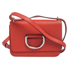 Burberry Orange Leather D-Ring Shoulder Bag
