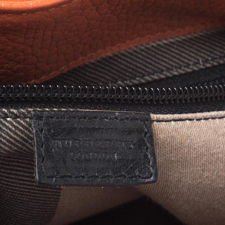 Burberry Orange Leather Hook Flap Backpack at 1stDibs
