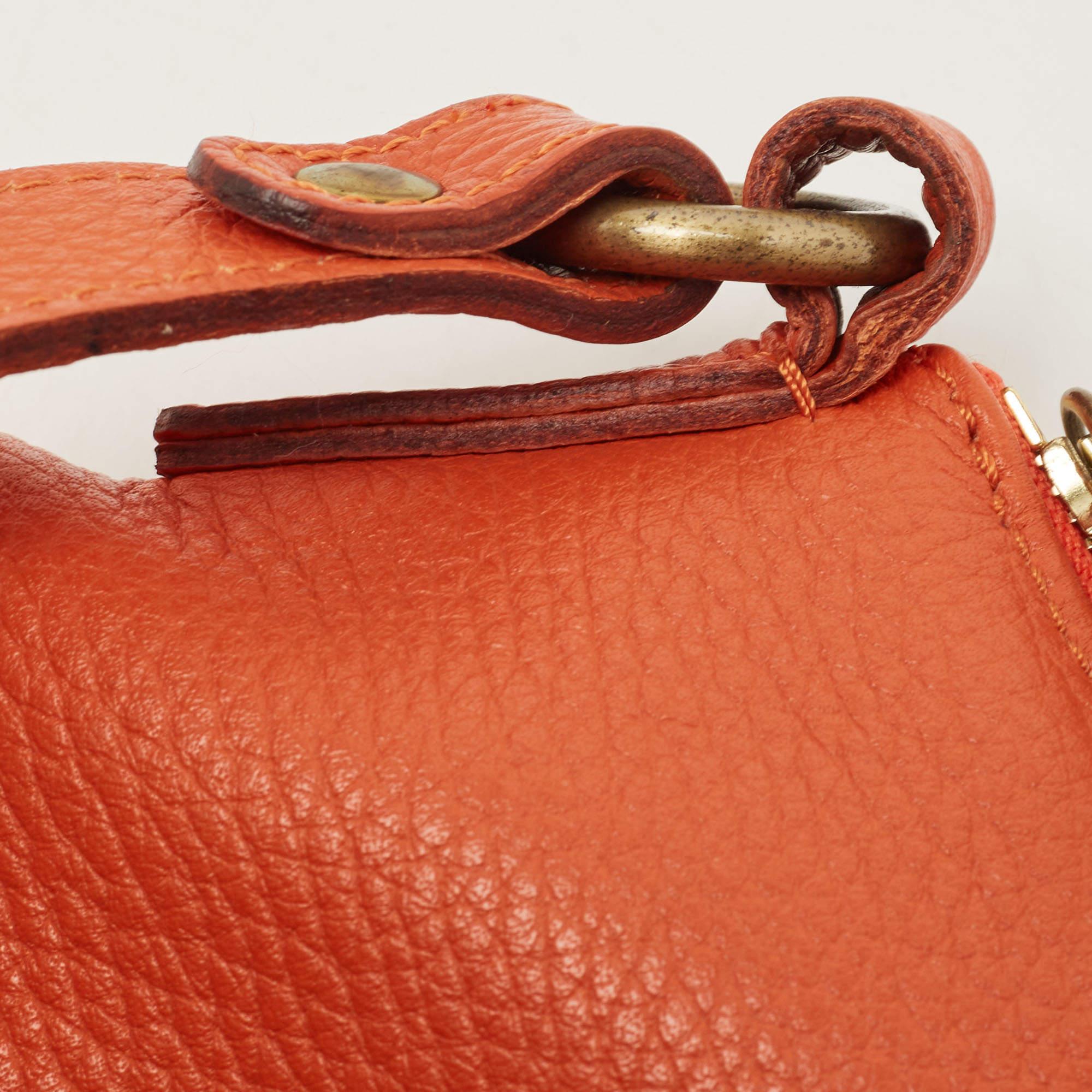 Burberry Orange Leather Shoulder Bag 7