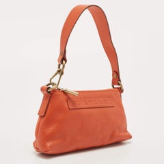 Burberry Orange Leather Shoulder Bag