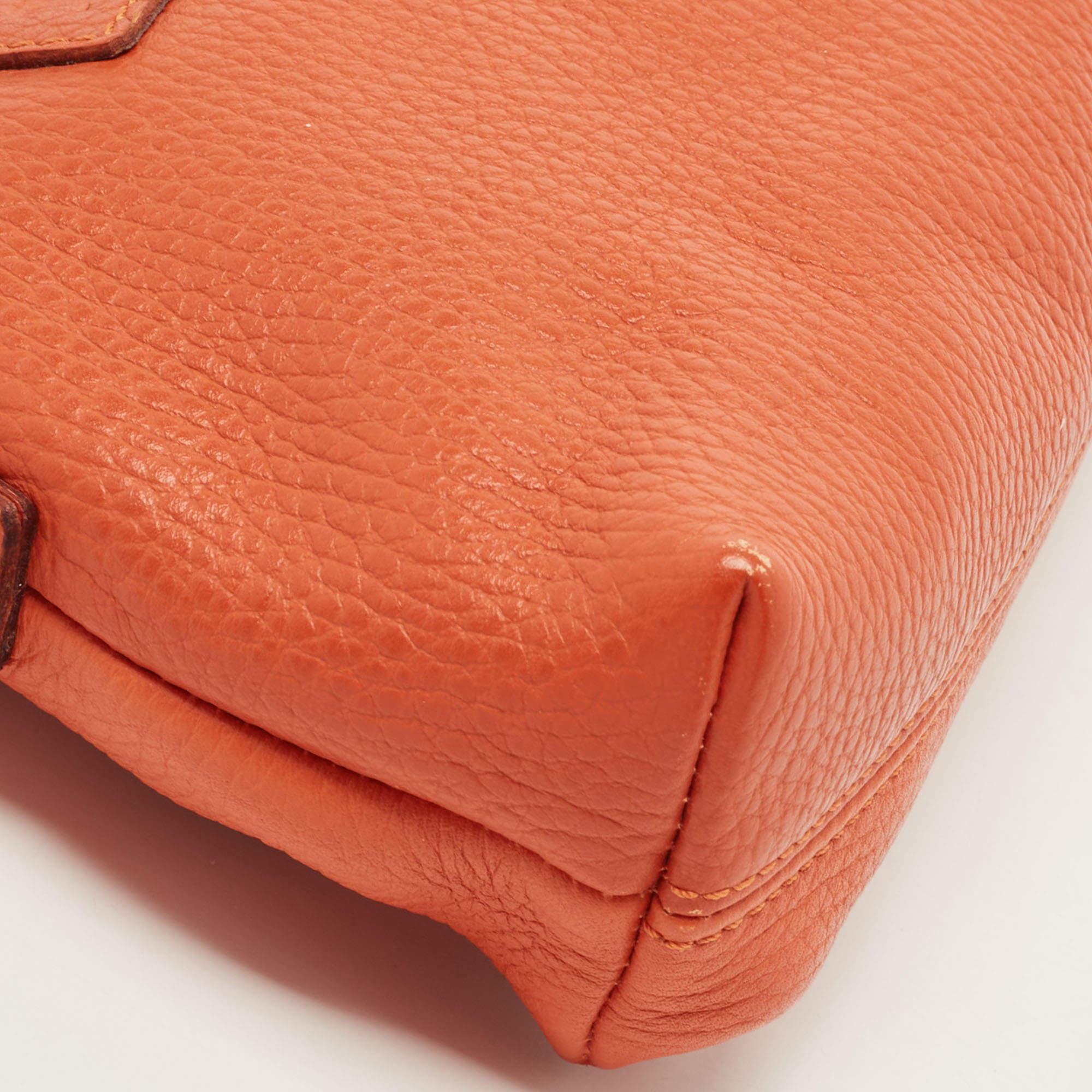 Burberry Orange Leather Shoulder Bag 2